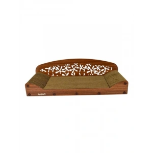 Çift katlı karton kedi tırmalama koltuğu, 68x25x20 cm, ceviz