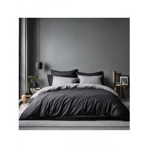 Çift Kişilik Lastikli Nevresim Takımı (Siyah-Gri)