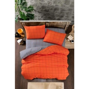 Çift Kişilik Nevresim Takımı, 4 Parça, 200x220 cm, Oranj Renk