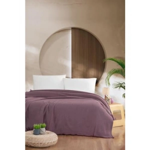 Çift Kişilik Pike Yatak Örtüsü - Pamuklu, 220 x 230 cm, Bordo