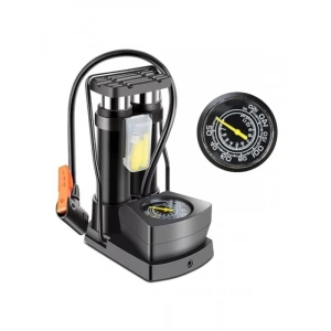 Çift Pistonlu Ayak Pompası, 160 PSI Basınç Göstergeli