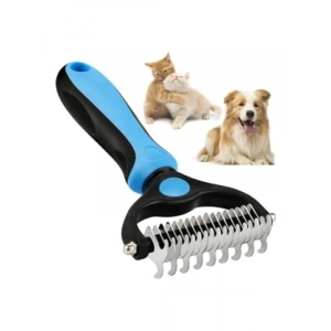 Çift Taraflı Metal Dişli Evcil Hayvan Bakım Fırçası