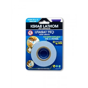 Çift Taraflı Montaj Bandı - 20mm x 3mt, Yüksek Yapışkan
