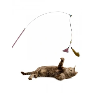 Çift Tüylü Çanlı Kedi Oltası, 130 cm Uzunluk