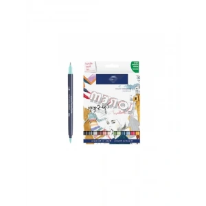 Çift Uçlu Fineliner Markör Seti, 12 Renk, 0.6 mm