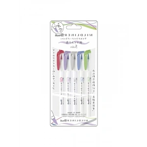 Çift Uçlu Fırça ve Fosforlu Kalem Seti - 5 Renk