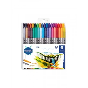 Çift Uçlu Keçeli Kalem Seti - 36lı, 0.5-0.8 mm ve 3.0 mm Uç Kalınlığı