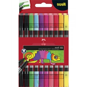 Çift Uçlu Neon Keçeli Kalem Seti, 10 Renk