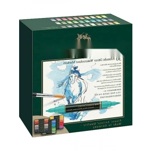 Çift Uçlu Sulu Boya Kalemi - 30lu Kutuda, Yüksek Pigmentli