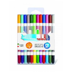 Çift Uçlu Yıkanabilir Keçeli Boya Kalemi - 12Li Set