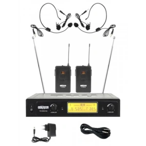 Çiftli Kafa Kablosuz Headset Mikrofon, Yüksek Kalite Kayıt