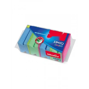 Çizmez Sünger 4lü Set - Oluklu, Yeşil-Mavi-Pembe