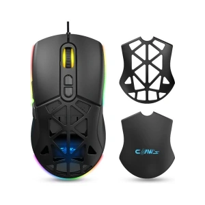 Claws Nexus X1 12800 Dpi Wide RGB Özel ABS Doku, Claws Reflex Örgü Kablolu & Değiştirilebilir Kapaklı Gaming Mouse - Siyah