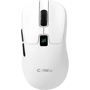 Claws Rajin Strike Üç Modlu Kablosuz & Kablolu 12800 Dpi LCD Ekran & Makro Yazılımlı Kablosuz Gaming Mouse - Beyaz (2.4 Ghz Kablosuz + Bt5.1 + Type-C ile Kullanım Desteği)