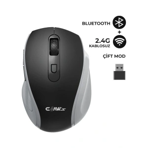 Claw’s Genius Dual V2 Pixart PAW3065 Sensörlü Bluetooth + 2.4g Wi-Fi Çift Mod Kompakt Sessiz Click Kablosuz Mouse - Siyah (Windows & Mac Uyumlu)