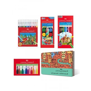 Çocuklar için Yaratıcı Boyama Seti - 12 Renk ve Defter