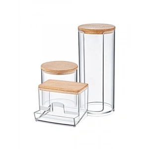 Çok Amaçlı 3lü Şeffaf Akrilik Organizer Set