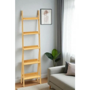 Çok Amaçlı 5 Raflı Bambu Merdiven Kitaplık ve Düzenleyici