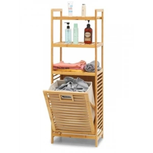 Çok amaçlı banyo düzenleyici, bambu kirli sepetli
