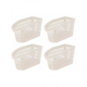 Çok Amaçlı Plastik Düzenleyici Sebzelik Seti - 4 Parça, Krem