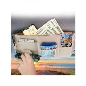 Çok Cepli Güneşlik Düzenleyici - PU Deri