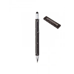 Çok Fonksiyonlu Tornavidalı Cetvelli Touchpen Kalem, Siyah