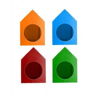 Çok Renkli 4lü Plastik Kedi Evi 35 x 45 x 51 CM