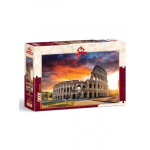 Colosseumda Gün Batımı Temalı 1000 Parça Yüksek Zorluk Seviyeli Puzzle