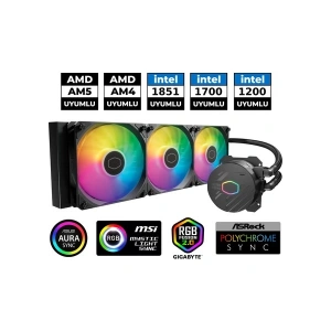 Cooler Master MasterLiquid ML360L Core ARGB Led Fanlı İşlemci Sıvı Soğutma Kiti (Intel1700/AM5 destekli) (MLW-D36M-A18PZ-R1)