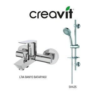 Creavit Liva Banyo Bataryası LV2500 ve Sürgülü El Duş Seti SH425