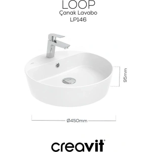 Creavit Loop 45CM Masaüstü Çanak Lavabo LP146