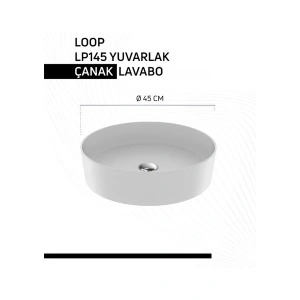 Creavit Loop Oval Beyaz Deliksiz Lavabo 45 Cm LP145