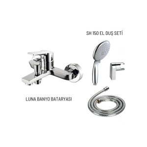 Creavit Luna Banyo Bataryası ve SH150 Mafsallı El Duş Seti 3f
