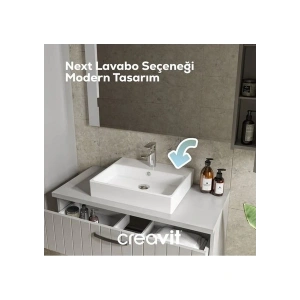 Creavit Next Kare Beyaz Delikli Lavabo 40x50 Cm NX242