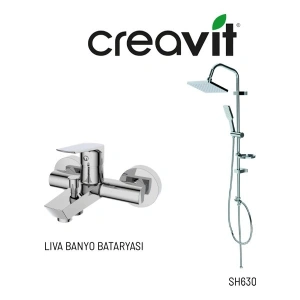 Creavit SH630 Tepe Duş Sistemi ve Liva Banyo Bataryası LV2500