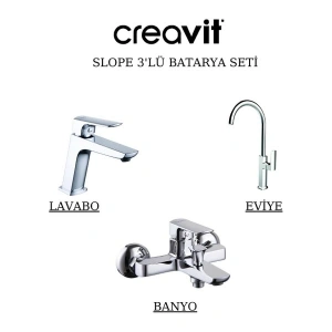 Creavit Slope Batarya Seti 3’lü Banyo-Lavabo-Eviye