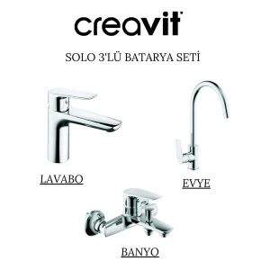 Creavit Solo Batarya Seti 3lü Lavabo-Evye-Banyo