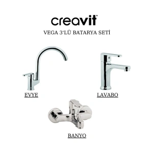 Creavit Vega Batarya Seti 3’lü Banyo-Lavabo-Evye