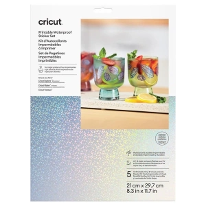 CRICUT 2011890 YAZDIRILABİLİR SUYA DAYANIKLI TRANSPARAN HOLOGRAFİK ÇIKARTMA SETİ - A4 - 5 SAYFA