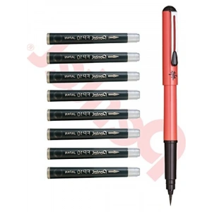 Dayanıklı Fırça Kalem Seti ve 2 Adet Kartuş - Turuncu