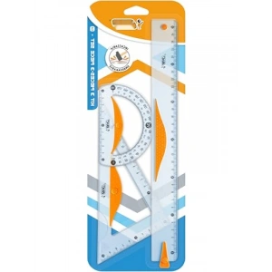 Dayanıklı Geometri Seti - Cetvel, Gönye ve Açıölçer