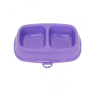 Dayanıklı İkili Plastik Mama Kabı - 0,75 lt, Renkli