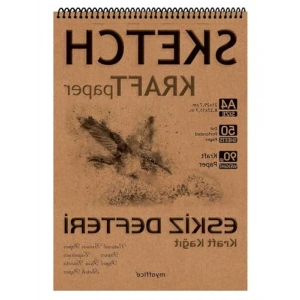 Dayanıklı Spiralli Kraft Kağıt Eskiz Defteri A4