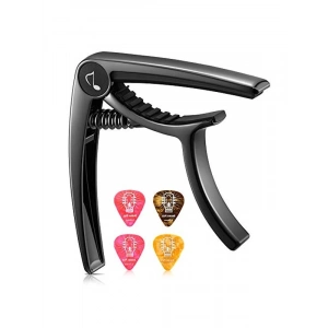 Akustik ve Elektro Gitarlar için Çok Amaçlı Gitar Capo, Siyah