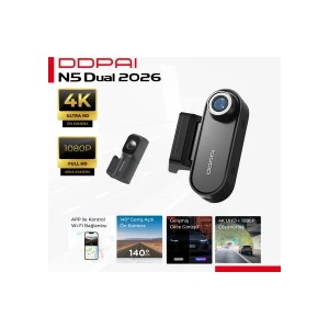 DDPAI N5 Dual 4K Araç İçi Kamera Siyah Hareketli Görüş Açısı ve Gece Görüş Özellikli