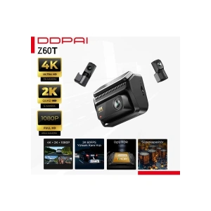 DDPAI Z60T Araç Kamerası 4K+2K+1080P 4g Gps Gece Görüş Park Modu Wifi Dashcam