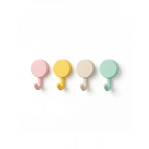 Dekoratif 4lü Yapışkanlı Askı Seti, Mat Pastel Renkler