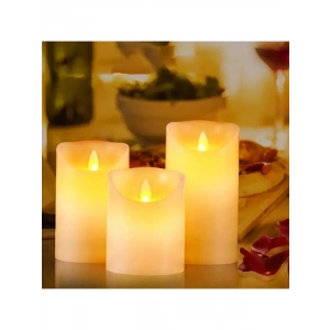 Dekoratif Alevsiz Led Işıklı Pilli Mum - 3 Farklı Boy