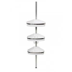 Dekoratif Banyo Köşe Rafı - Beyaz Alüminyum