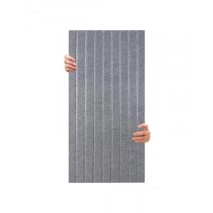 Dekoratif Lambiri Keçe Paneli - 45x90 cm, 2 Adet, 0,81 m² Gri
